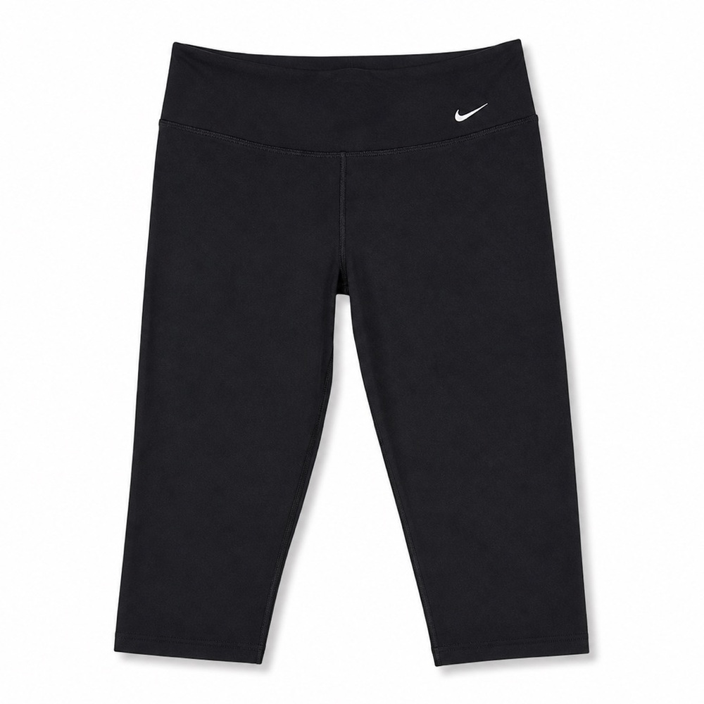 Nike Black Cropped Kids Leggings with White Swoosh